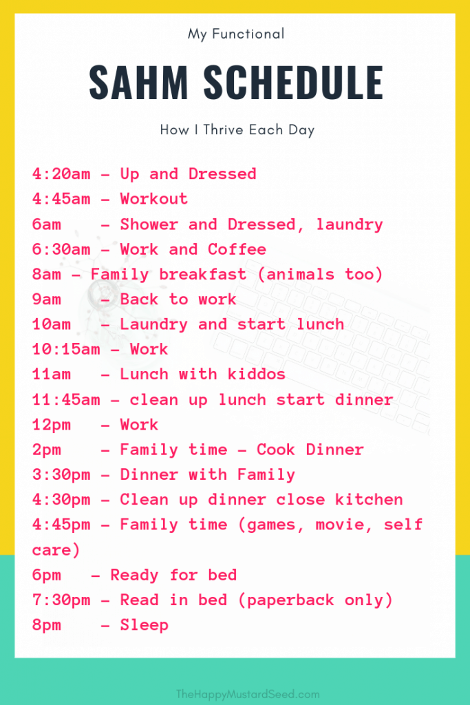 Stay at home mom daily schedule