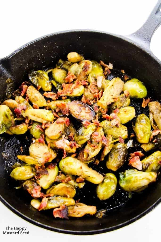 pan roasted maple bacon brussel sprouts