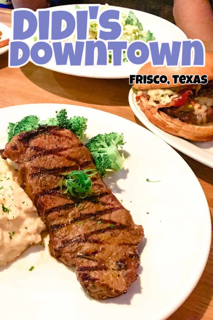 Didi's Downtown Frisco Steak dinner and Jalapleno burger