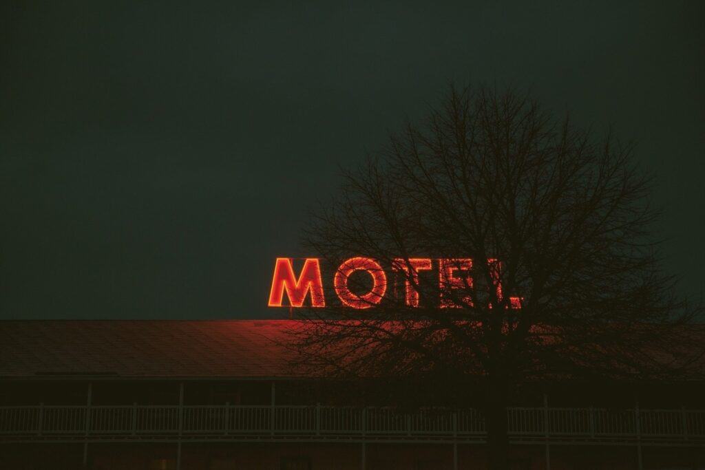 Motel sign in the dark