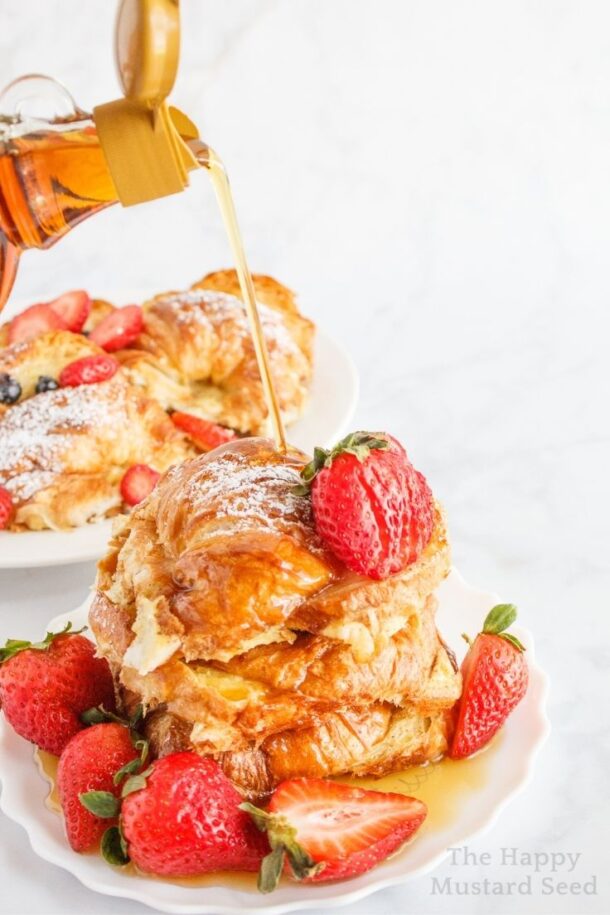 Croissant French Toast Bake With Strawberries & Blueberries The Happy