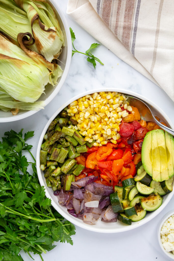 grilled vegetables salad in a bowl