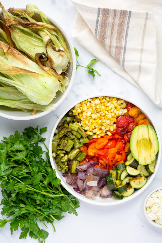 grilled vegetables salad in a bowl