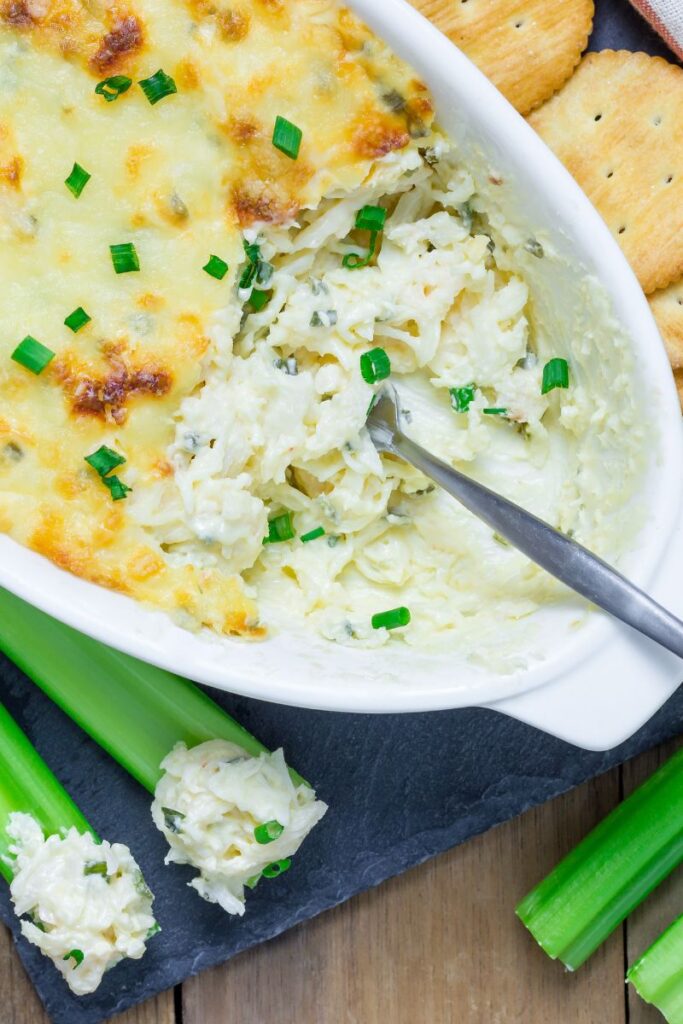 crab dip and celery